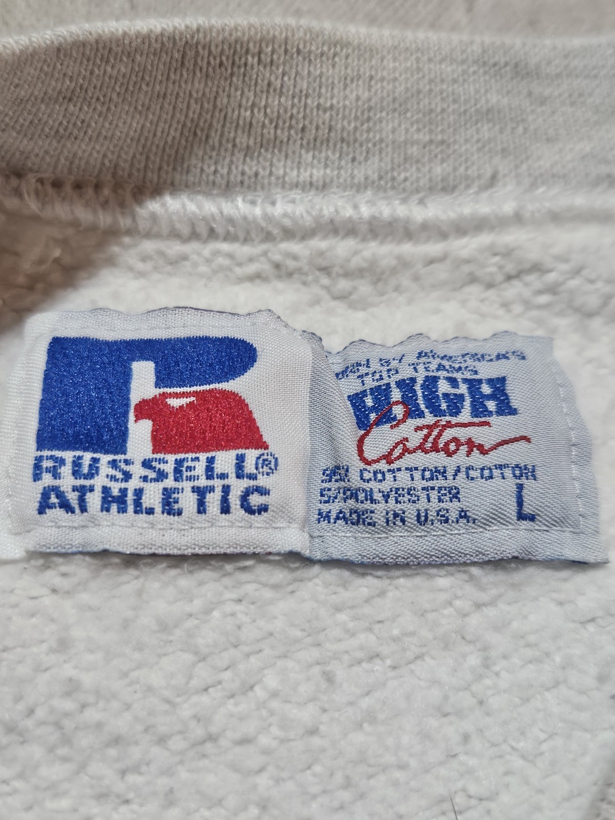 Vintage Auburn University Crewneck Russell Athletic L Embroidered Made USA
