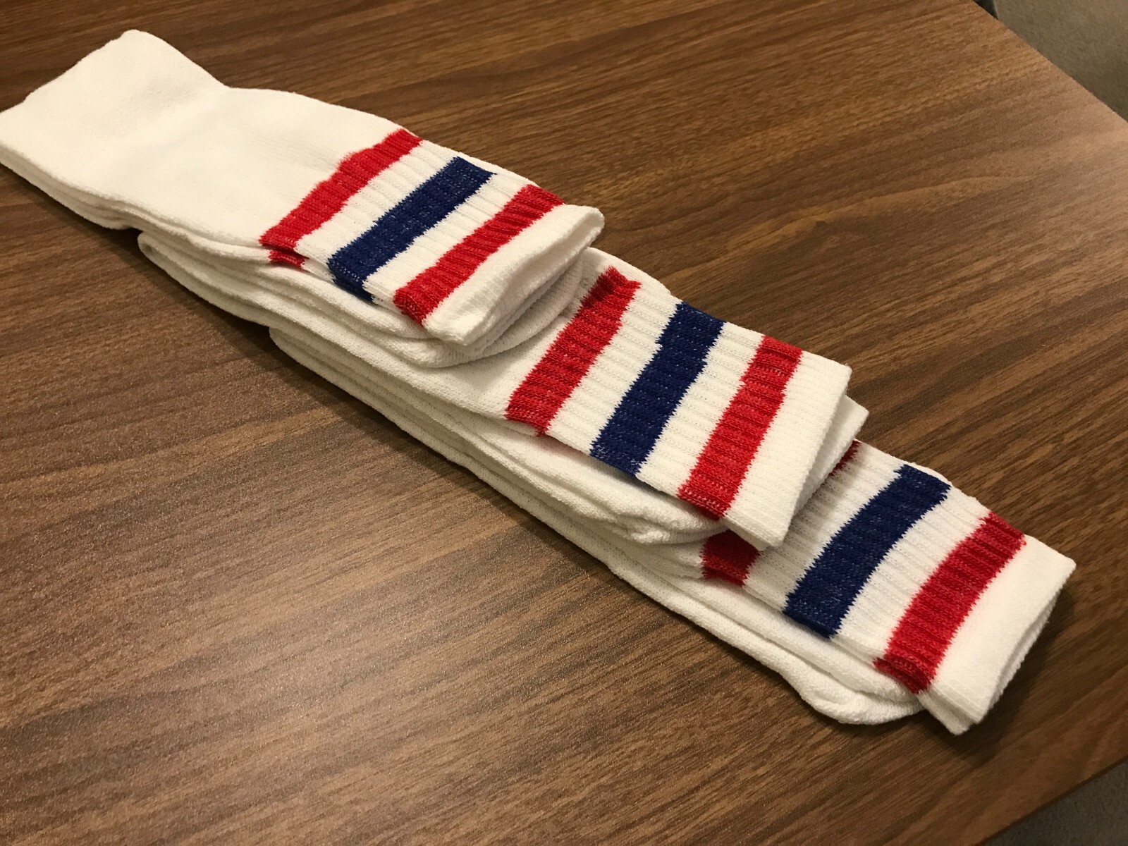 Yacht & Smith Cotton Tube Socks, Referee Style, Size 10-13 White W/Stripes
