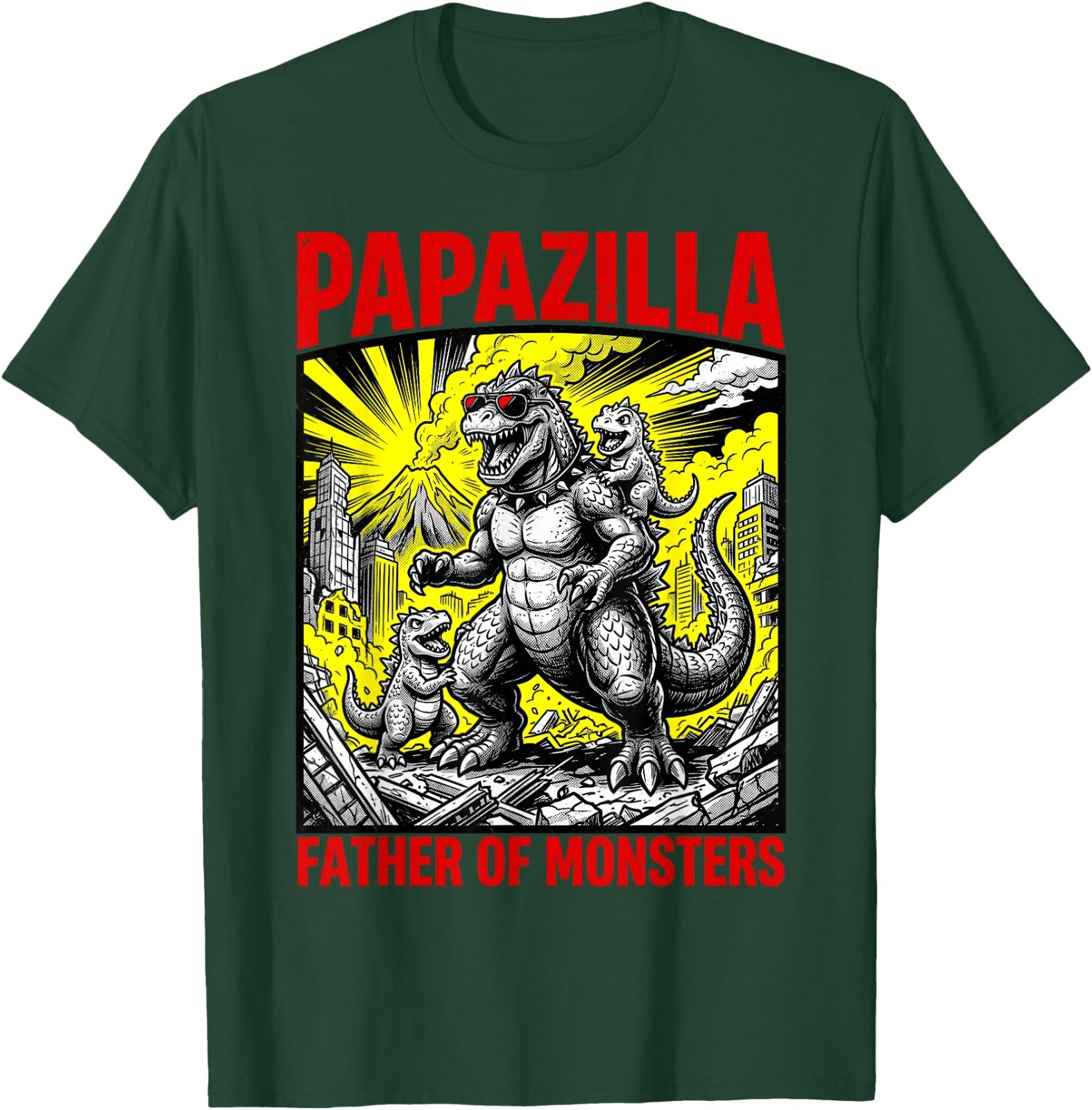 Papazilla Father of Monsters Mexican Papa Fathers Day T-Shirt