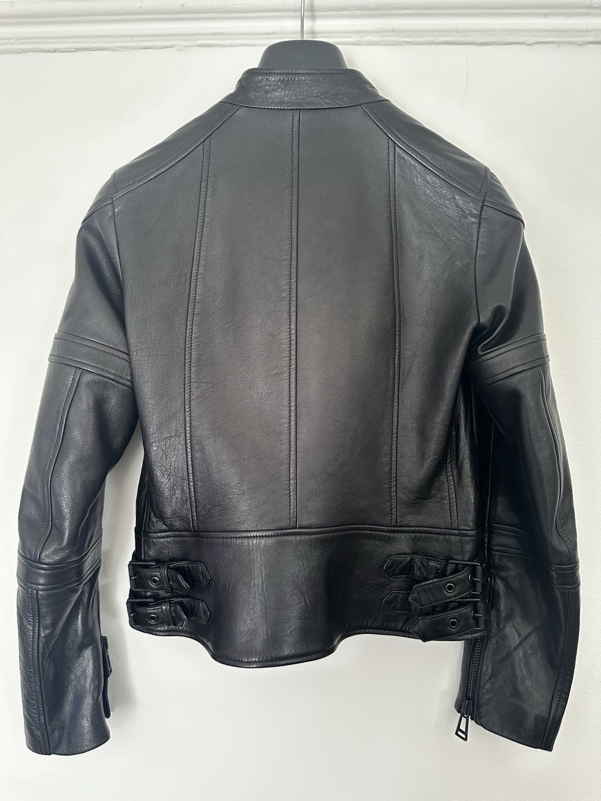 BELSTAFF BLACK LEATHER JACKET IT42 UK 10