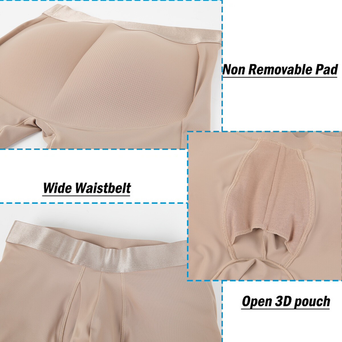 Men Butt Lifter Padded Underwear Boxer Briefs Booty Hip Enhance Shorts Shapewear