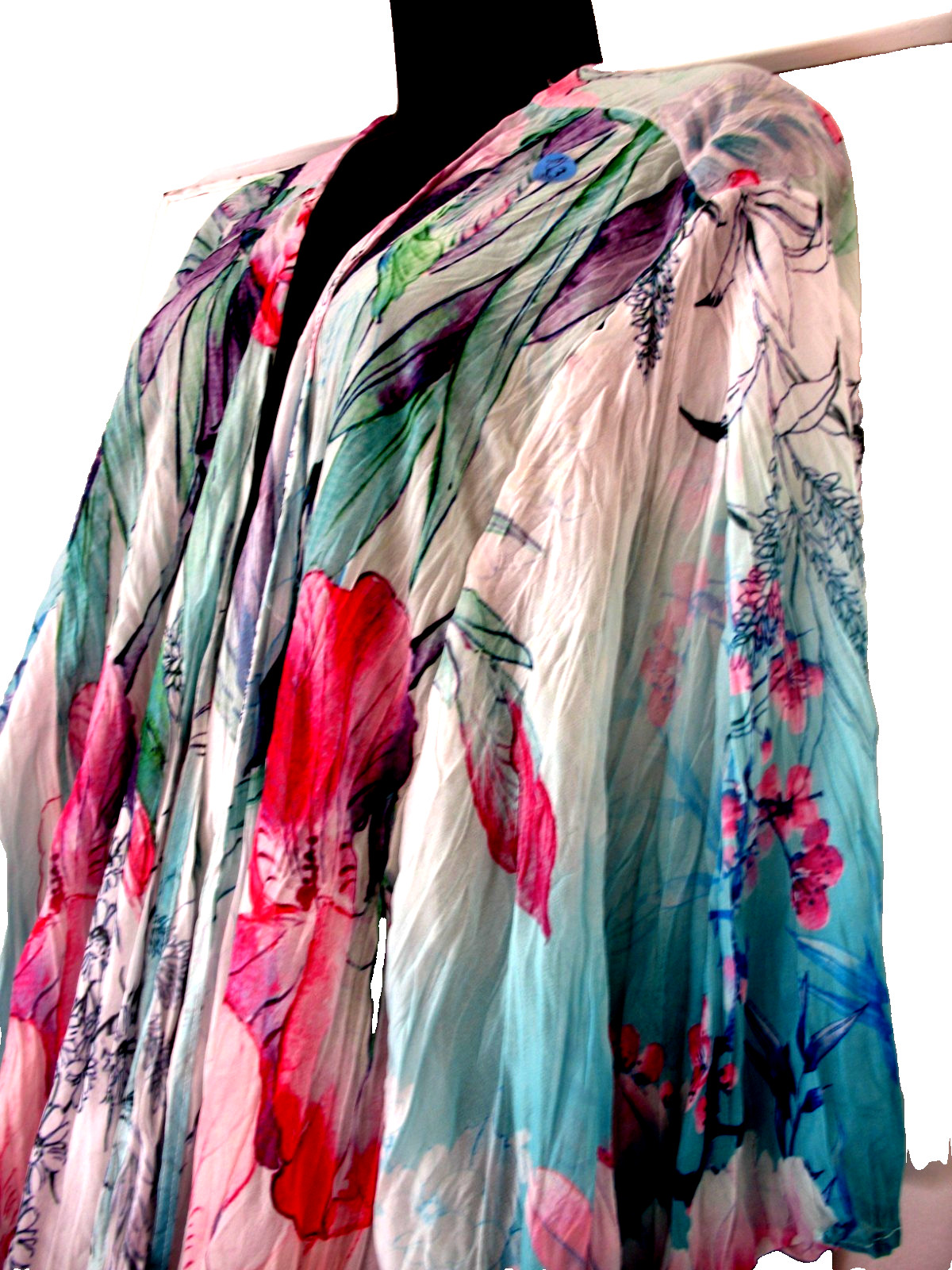 Avenue Brand Shirt Dress Maxi Fushia, Green, Pink Duster Size 30/32