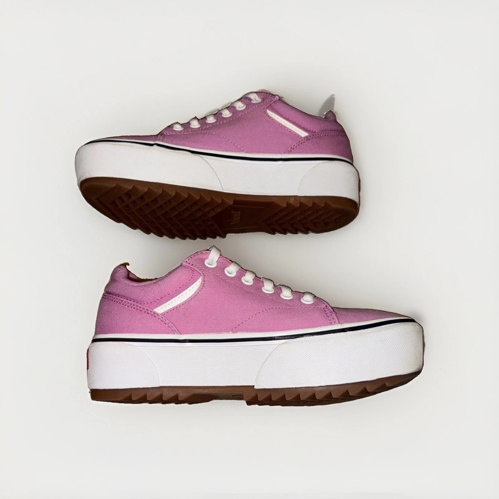 Vans Seldan Platform Honeysuckle Pink Canvas Low Top Skate Shoes Sneakers Size 8