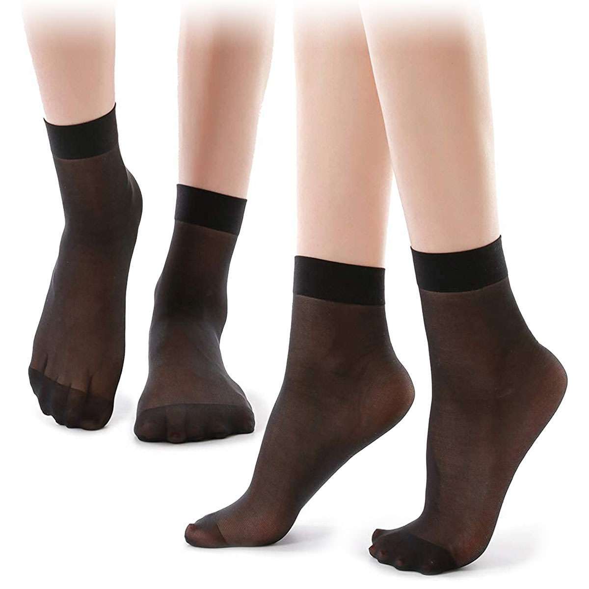 5/10Pairs Women Ankle Socks Nylon Ultra Thin Silk Sheer Outdoor Short Stockings