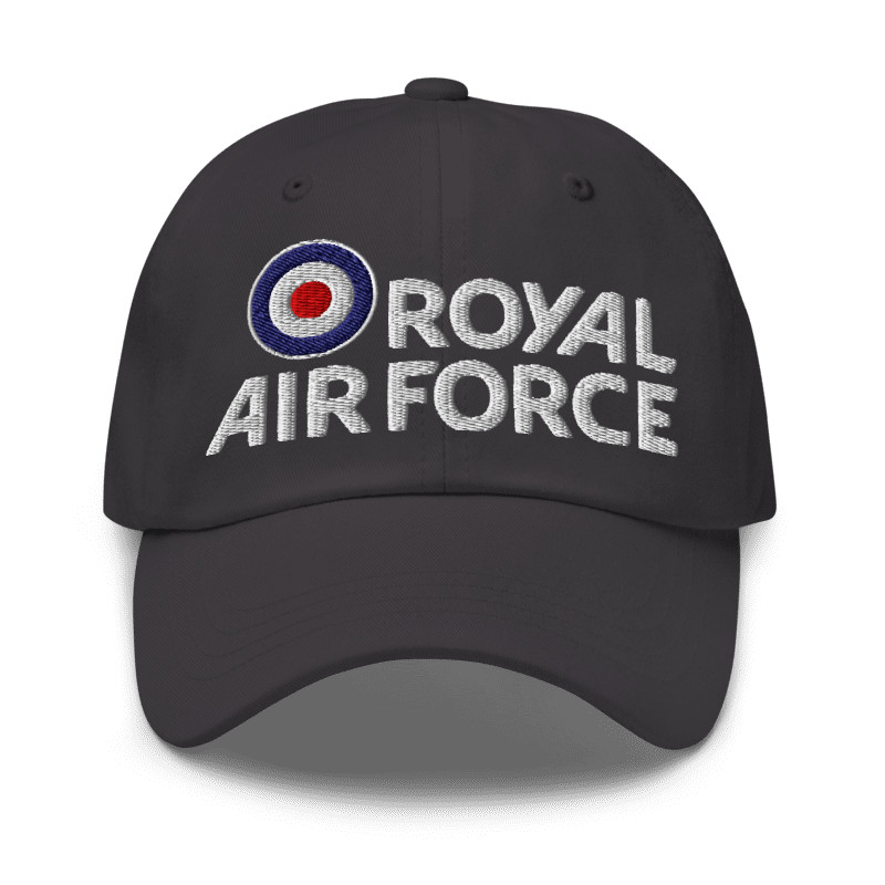 RAF Royal Air Force Logo Inspired Embroidery Dark Grey Color Classic Dad Hat