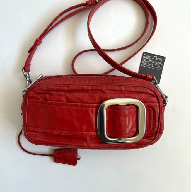 Prada Sport Tote Bag, Handbag, Logo Shoulder Bag, Shopping Bag, Leather Red