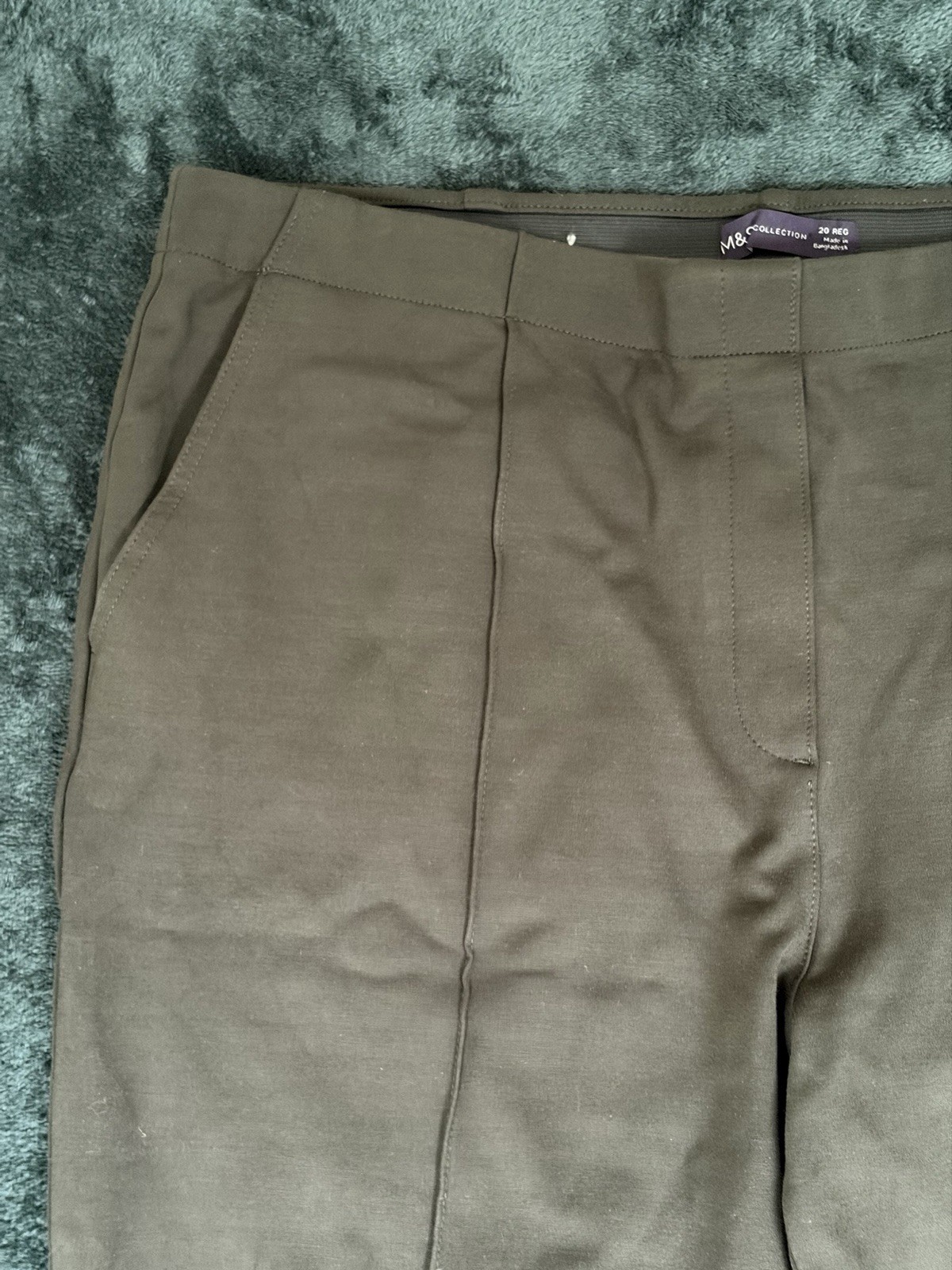 M&S Collection Jogger Style Stretch Middle Crease Straight Leg Trousers Size 20