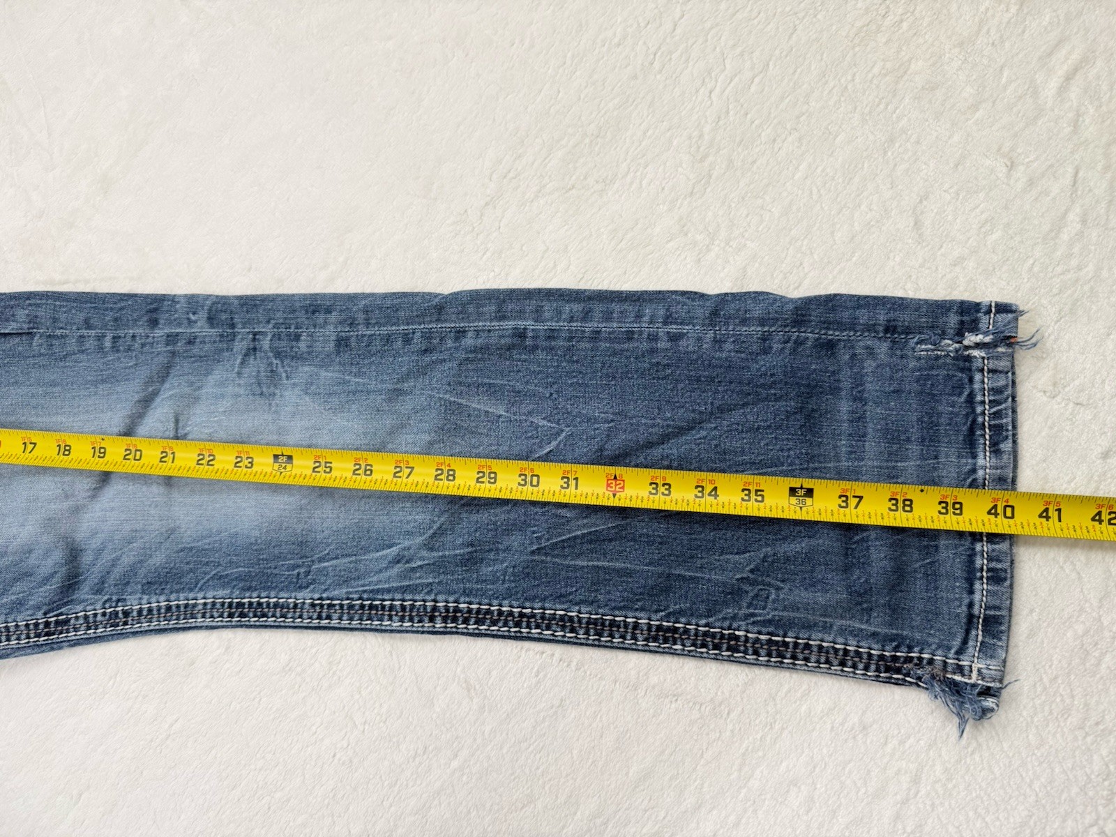 Rock Revival Mens Blue Medium Wash Crete Straight Leg Denim Jeans Size 32