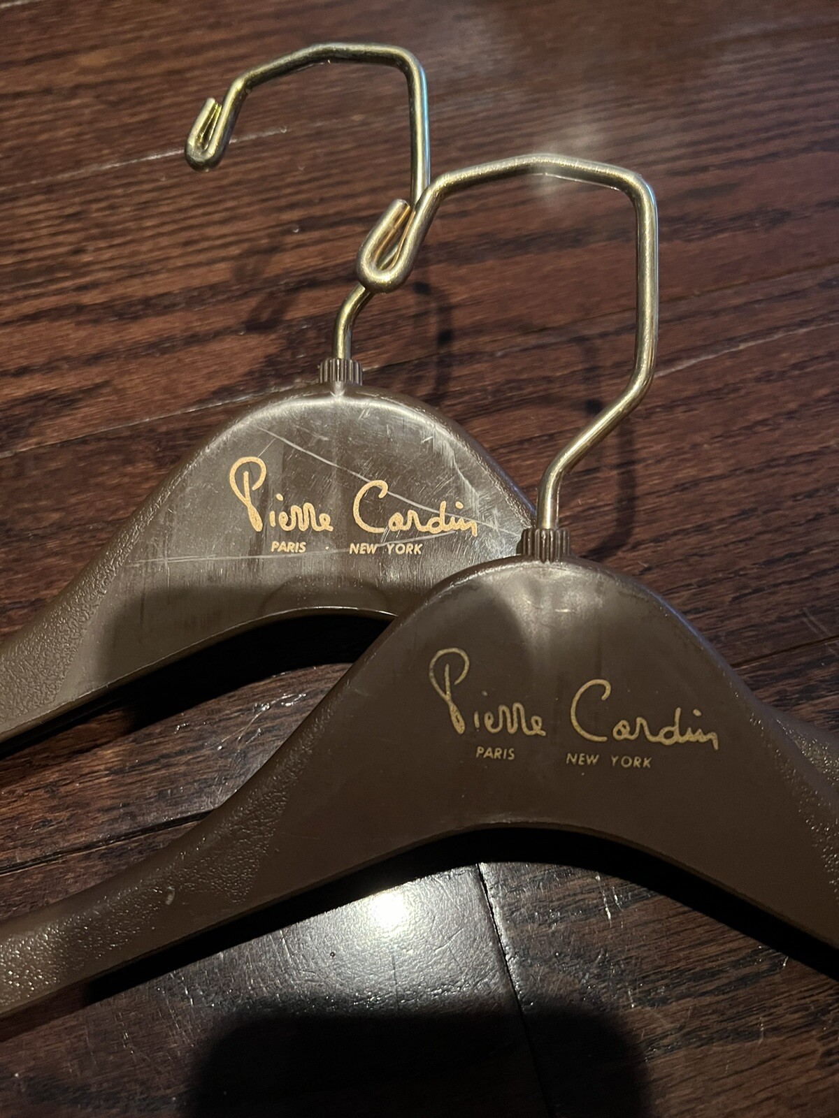 2 Vintage Pierre Cardin Paris New York MCM Hollywood Regency Coat Clothes Hanger