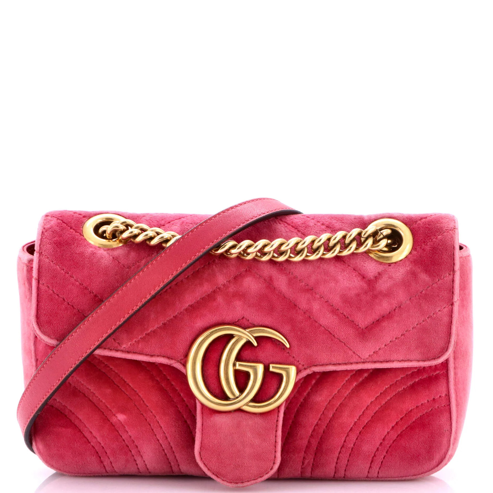 Gucci GG Marmont Flap Bag Matelasse Velvet Mini