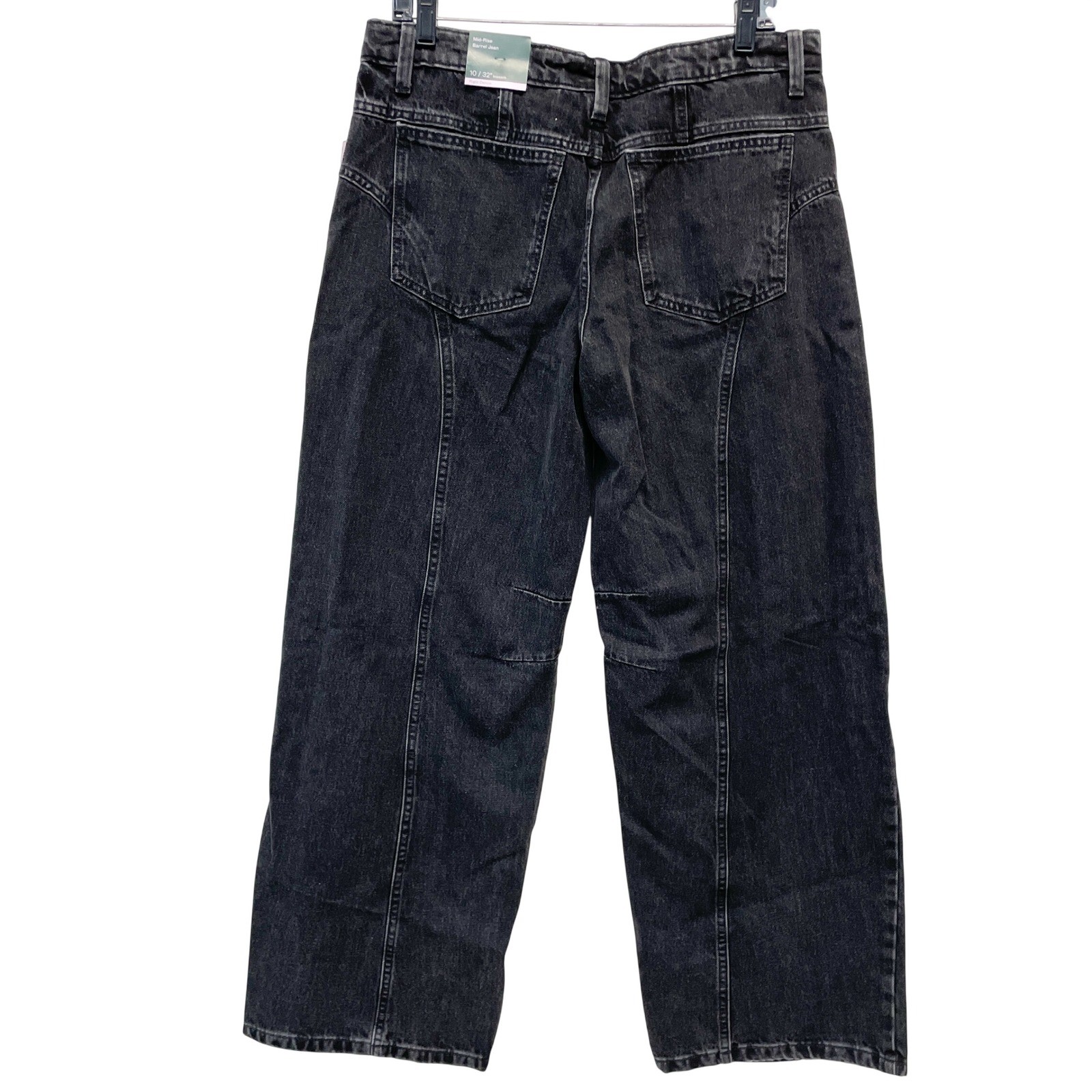 Wild Fable Women’s Black Seam Detail Mid Rise Must Have Barrel Jeans Size 10