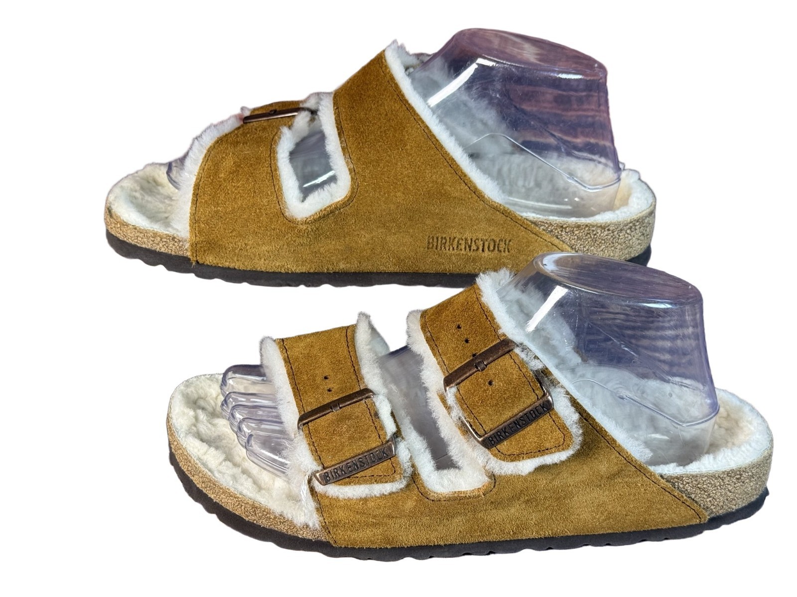 Birkenstock Arizona Shearling Lined Suede Sandals Brown EU 40 US W 9 M 7