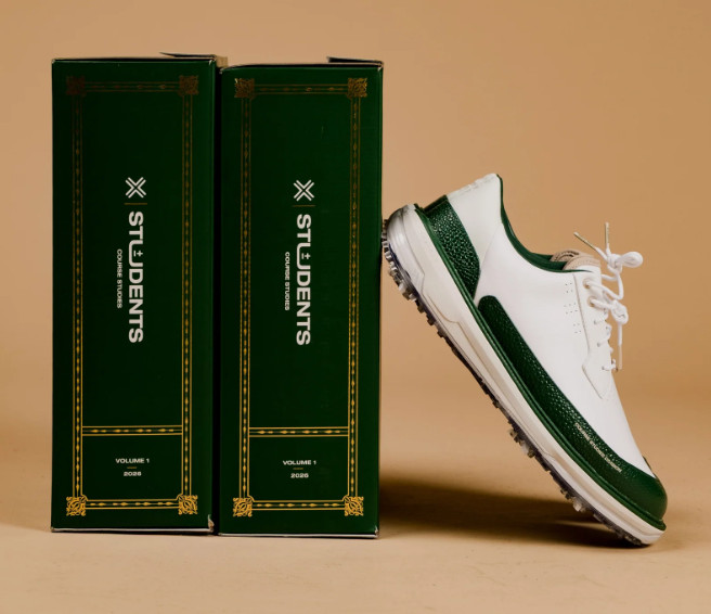 Students x Payntr Golf RS WT Limited Edition Spiked Shoes – White/Black/Green
