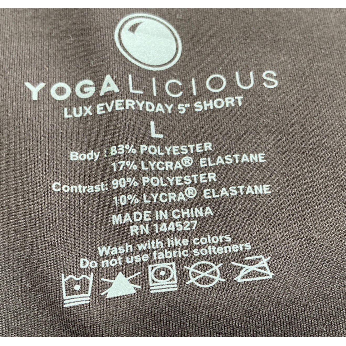 Yogalicious Lux Everyday 5″ Short Brown High Waist Biker Shorts Large Activewear