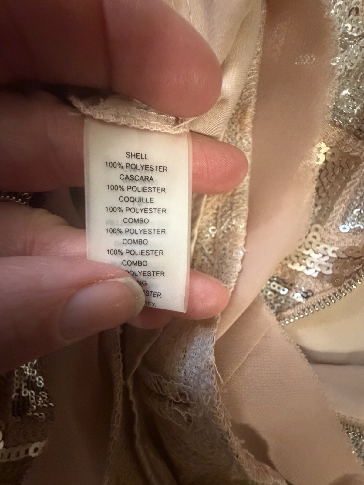 Vince Camuto Sequin Chevron Cocktail Party Dress Size 4 Rose Gold Blush Mini
