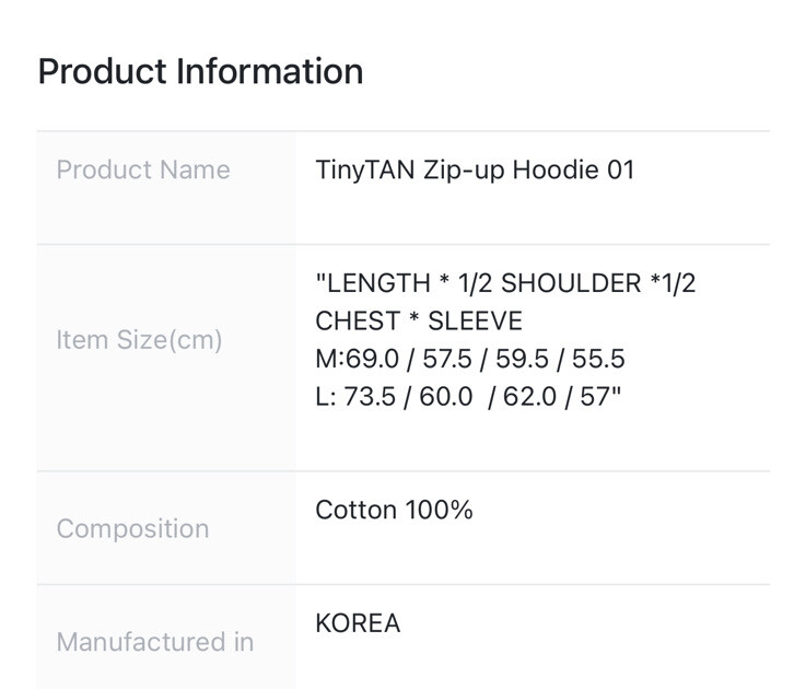 TinyTAN Zip-up Hoodie 01 [NEW WITH TAG SIZE M]