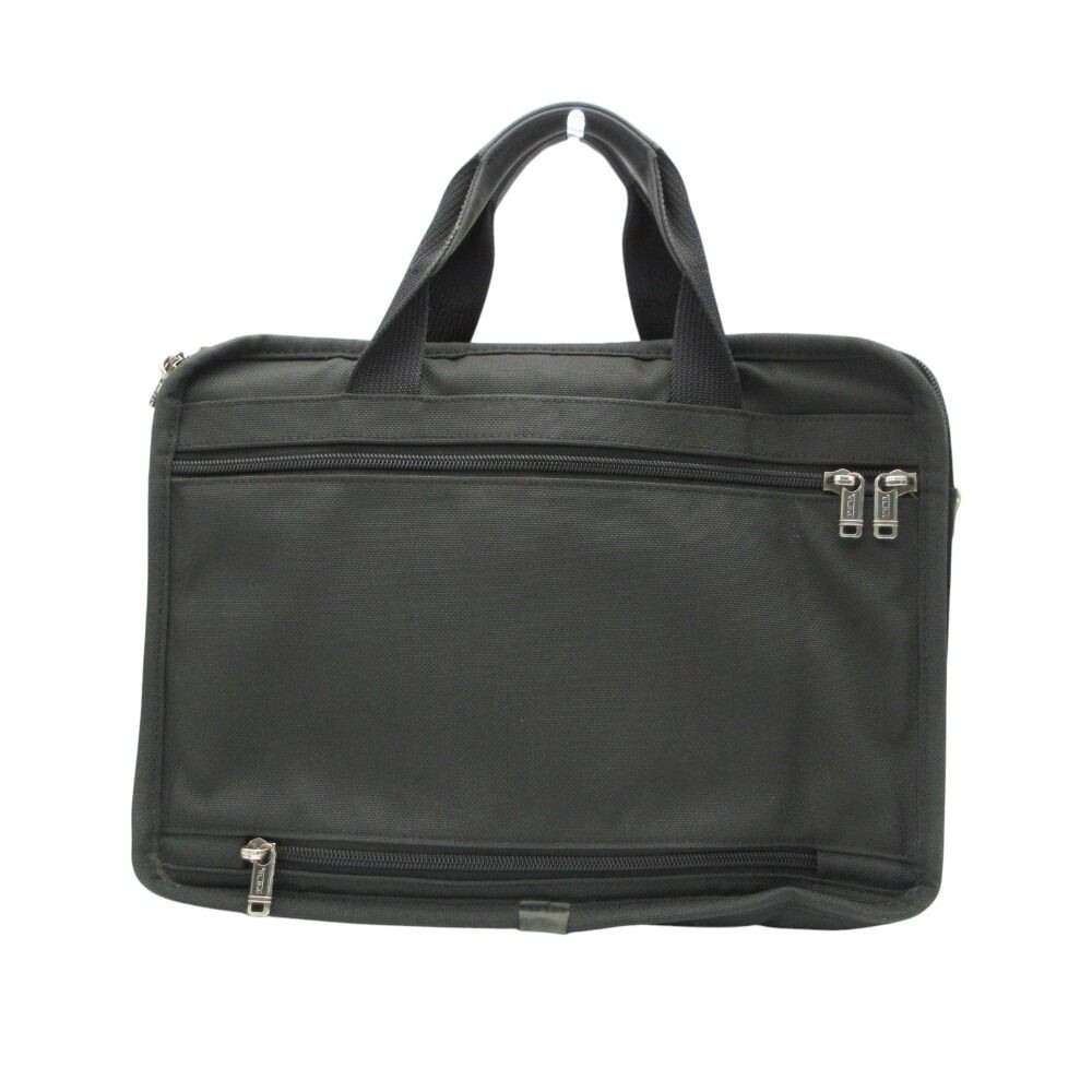 TUMI Alpha Essential 2 Way Briefcase Business Bag Black Nylon Men Auth