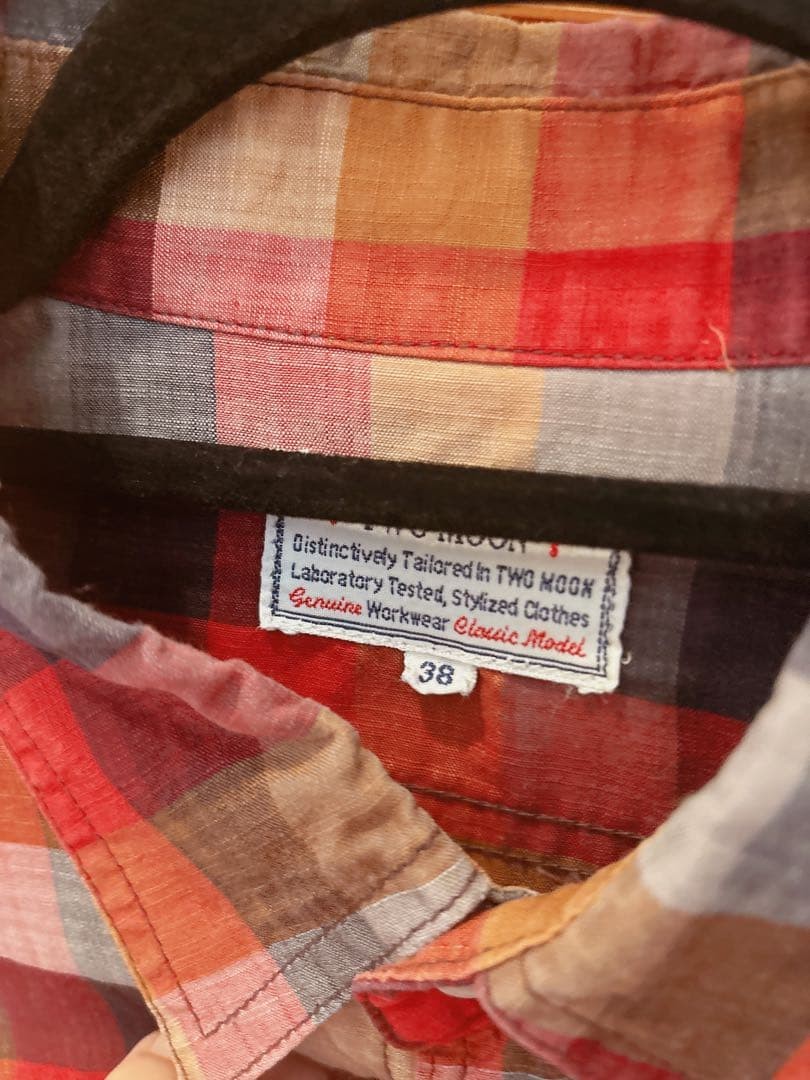 Two Moon Slub Check Shirt M Men’s Long Sleeve Top