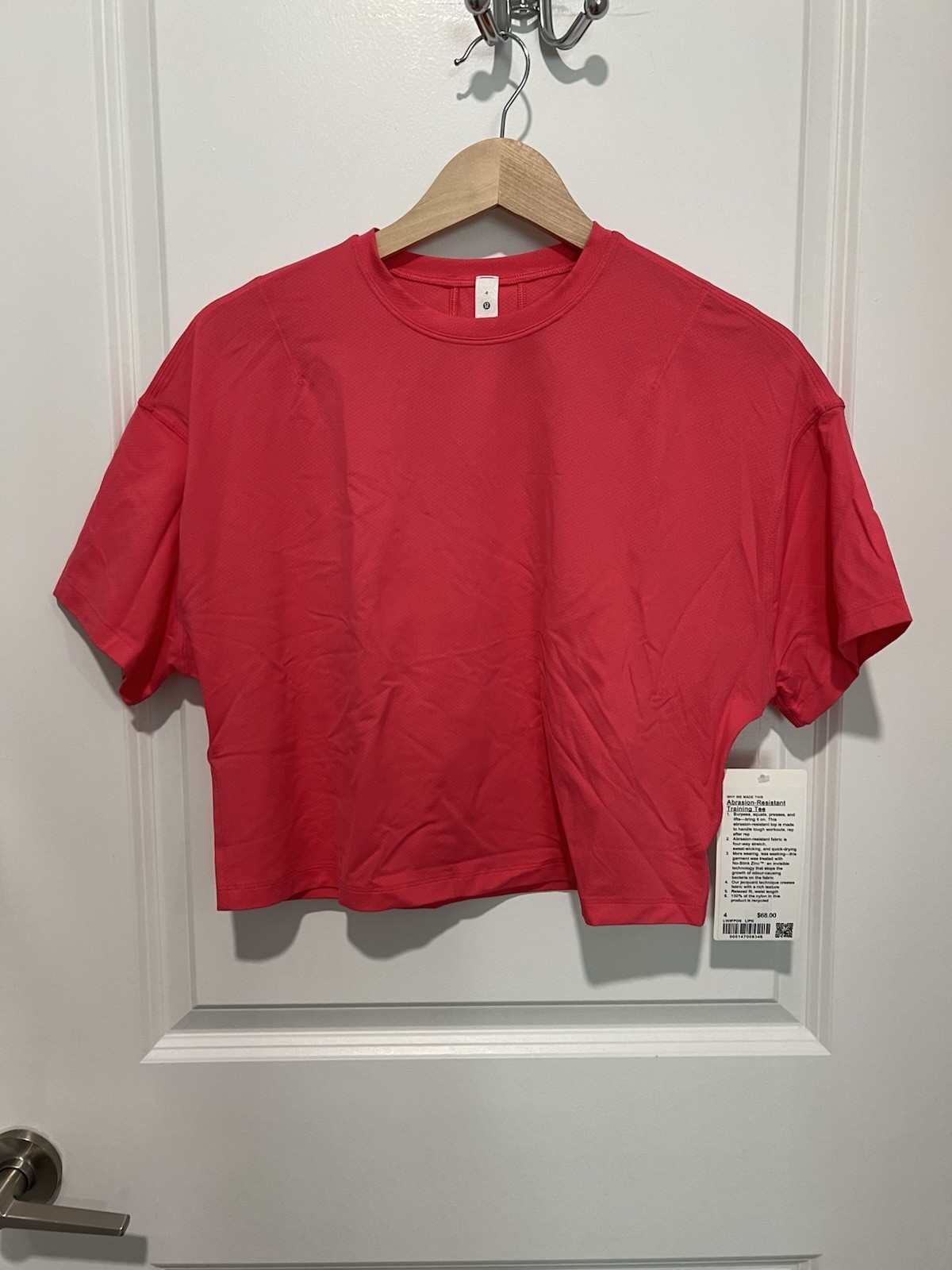 Lululemon Abrasion-Resistant Training Tee Size 4 Lipgloss NWT $68