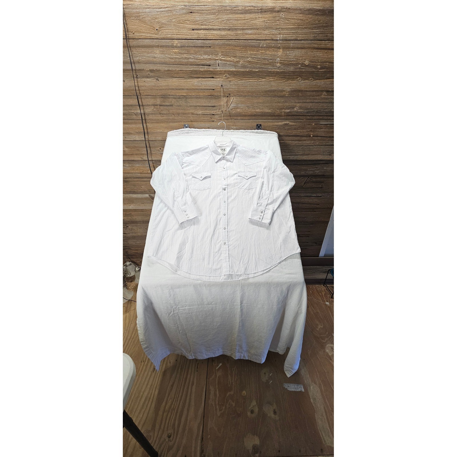 Ely Cattleman Mens White Tonal Diamond Jacquard Western Pearl Snap Shirt Big 3X
