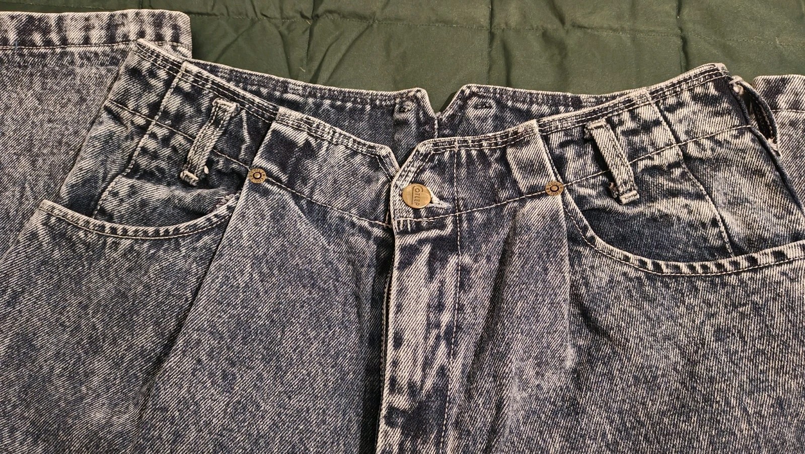 Vintage Cotler Acid Stone Washed Blue Relaxed Tapered High Waist