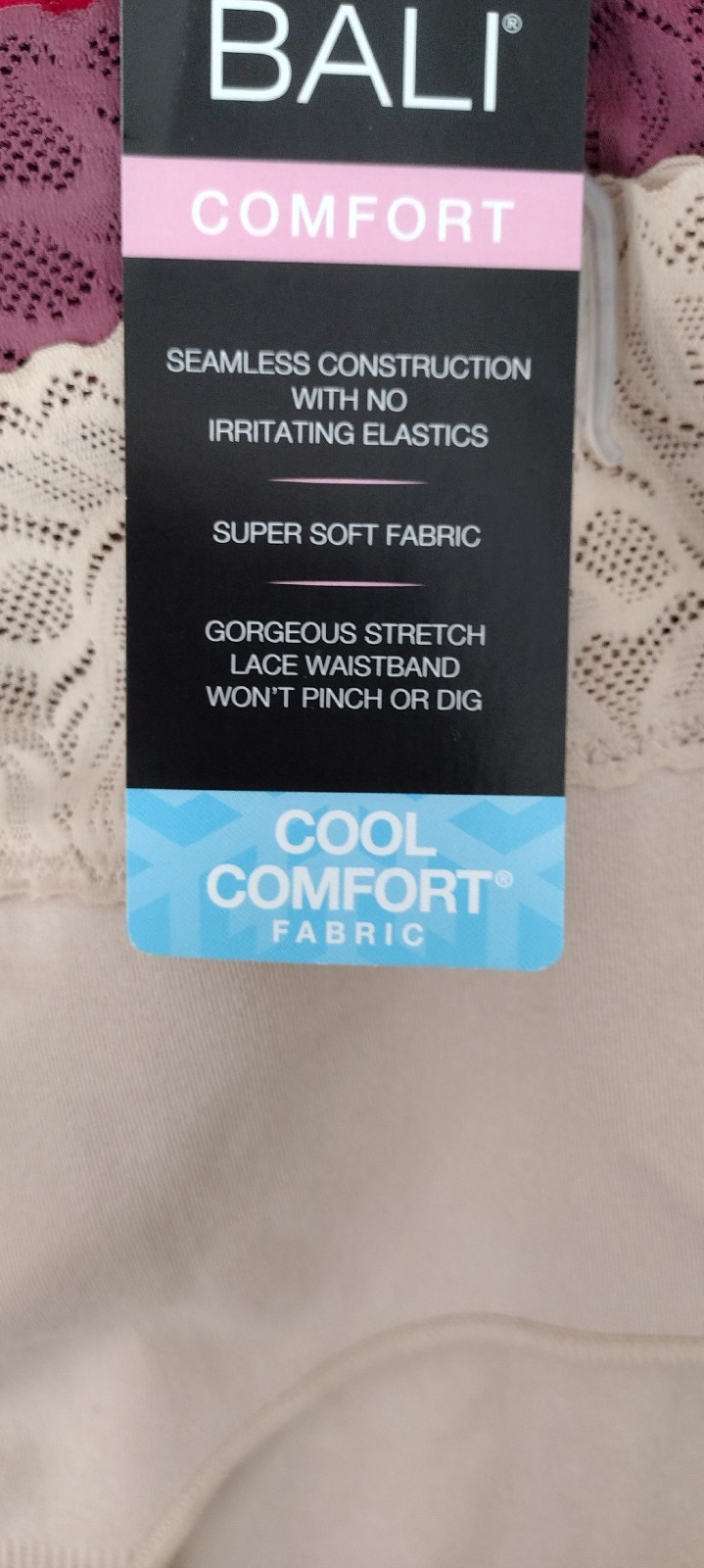BALI 3 PACK ASSORTED COLORS SIZE 8/L HI-CUTS PANTIES DFMLB3 SEAMLESS COMFORT NEW