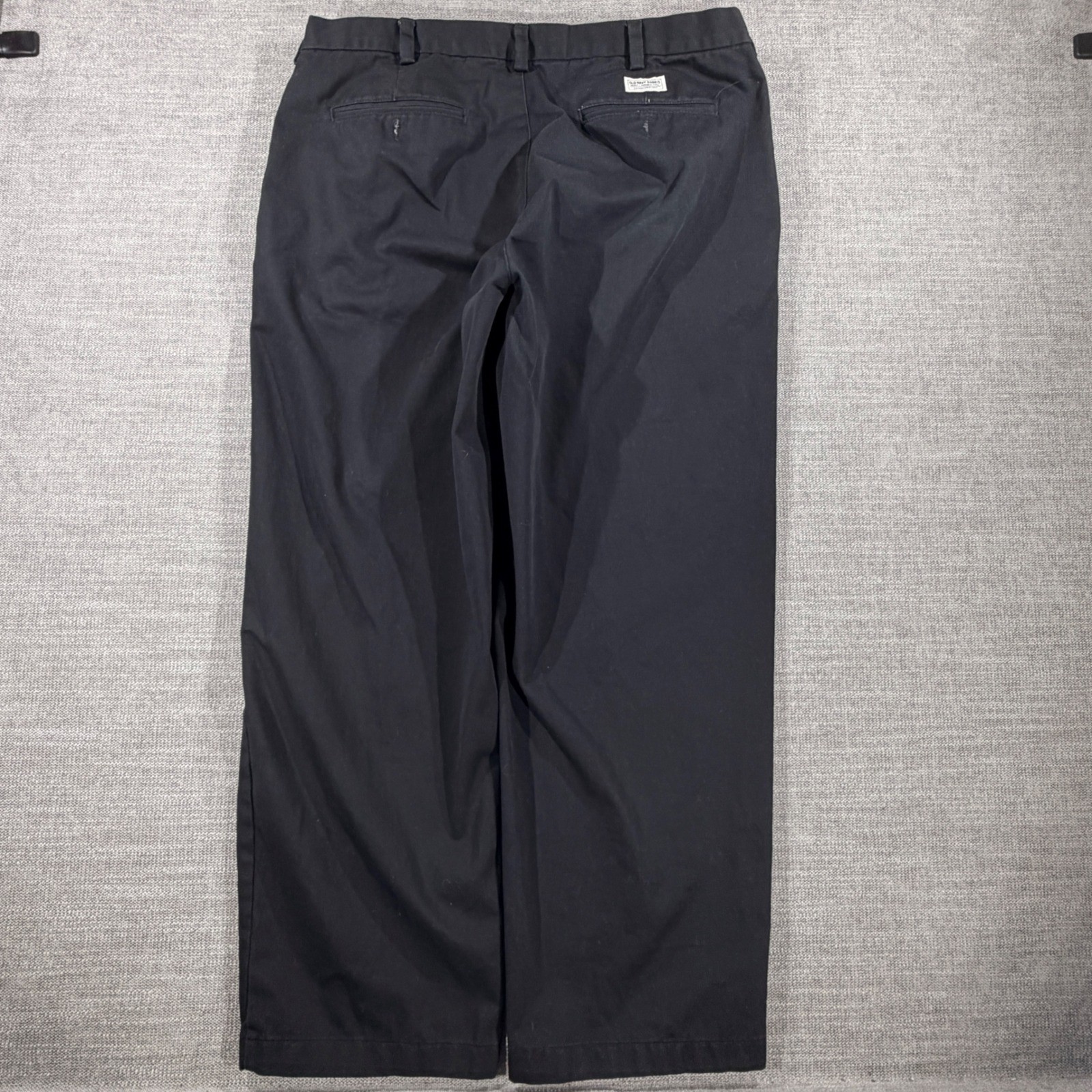 Old Navy Regular Khakis Mens 36×28 Black Excellent Cotton Twill Straight Pants