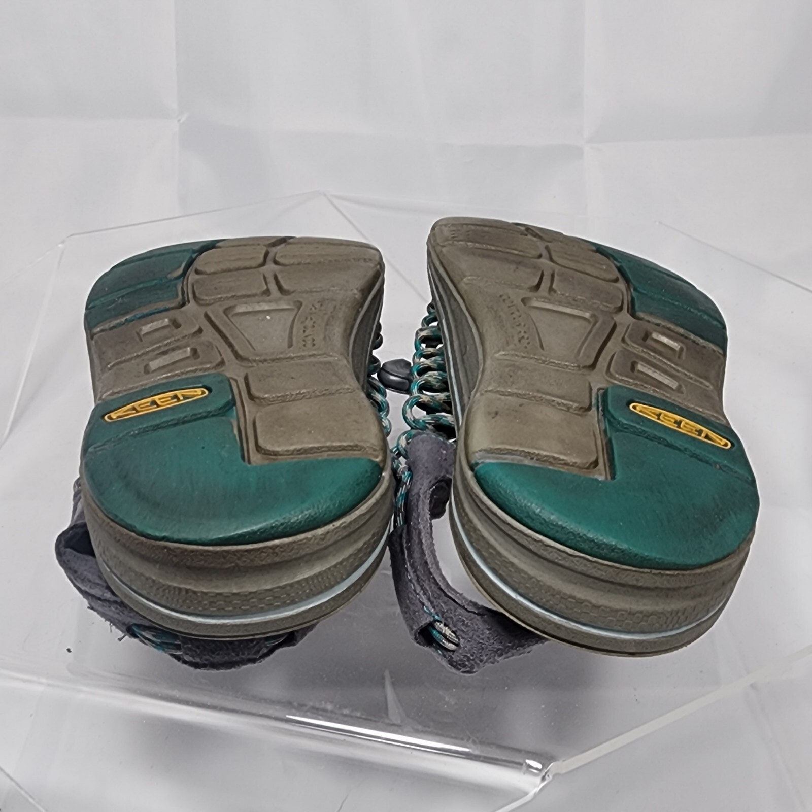 Keen Uneek Sandals Women 10 Two Cord 1014113 Gray Teal Blue Outdoor Heel Strap