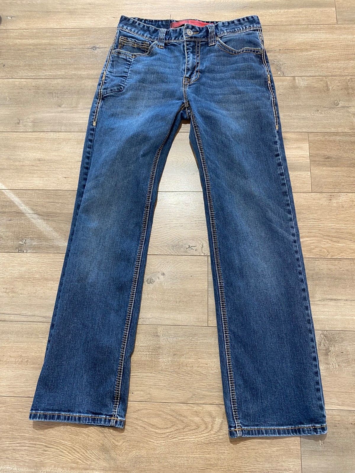 Rock & Roll Denim Double Barrel Straight Mens 30X32 Cowboy Thick Stitch Jeans