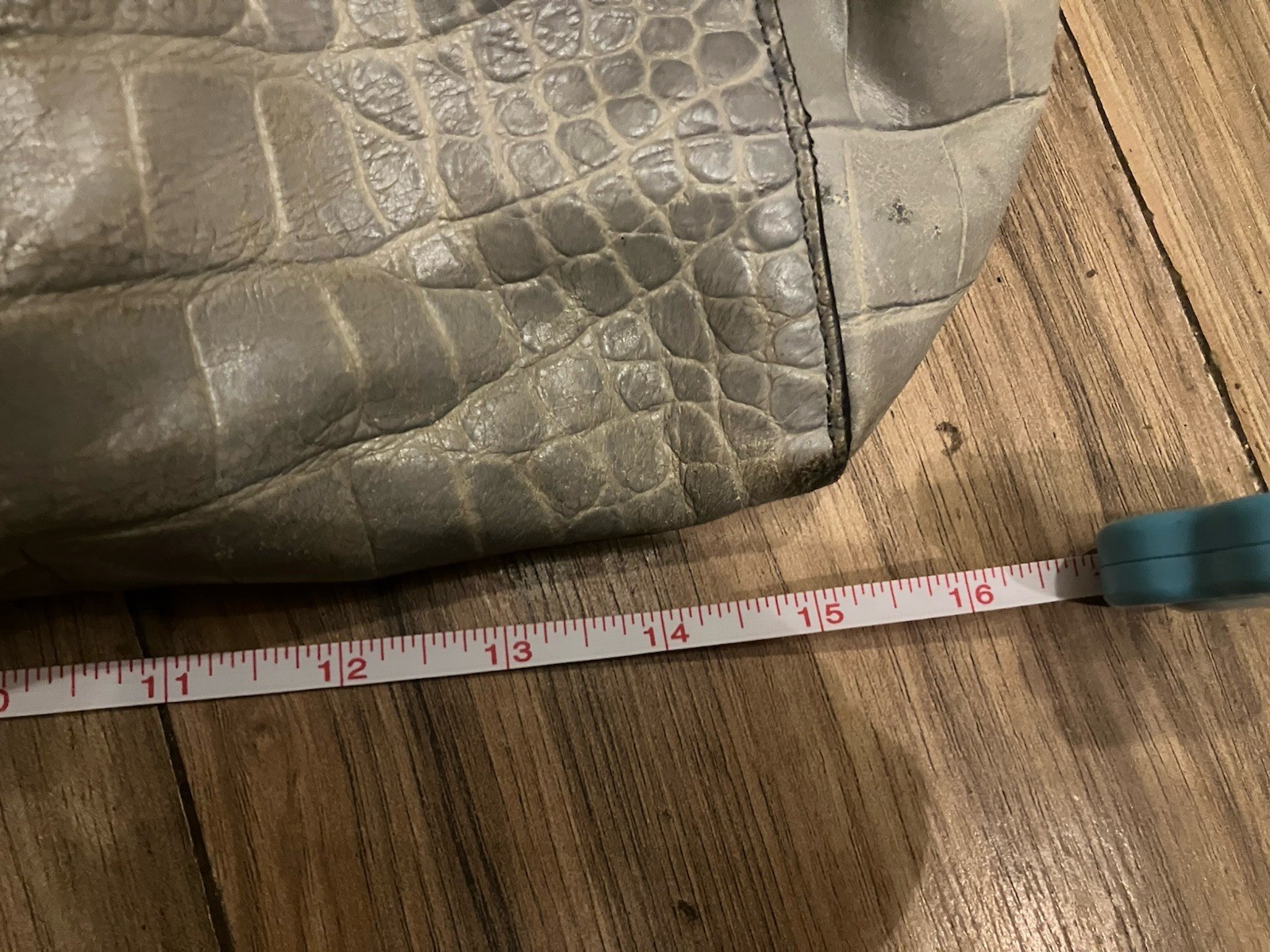 Coach Legacy CrocEmbossed Gray Leather Lrg Harper ShoulderTote & Chckbook Wallet