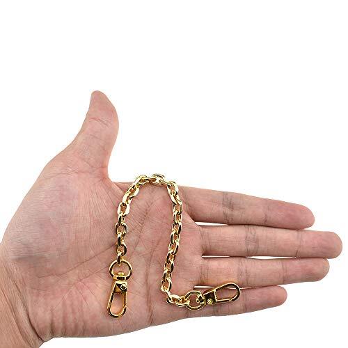 HAHIYO Mini Pochette Purse Chain Strap Thin Wide YellowGold 7.9 Inches Length