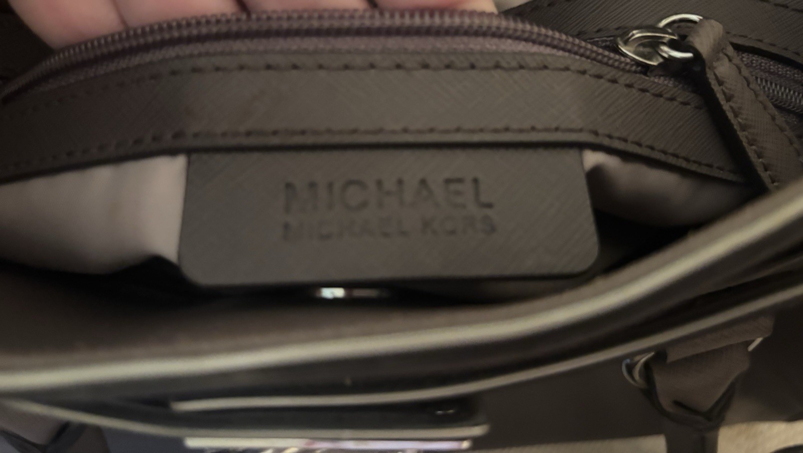 Michael Kors Hamilton Gray Satchel Top Handle, Zip, PadLock