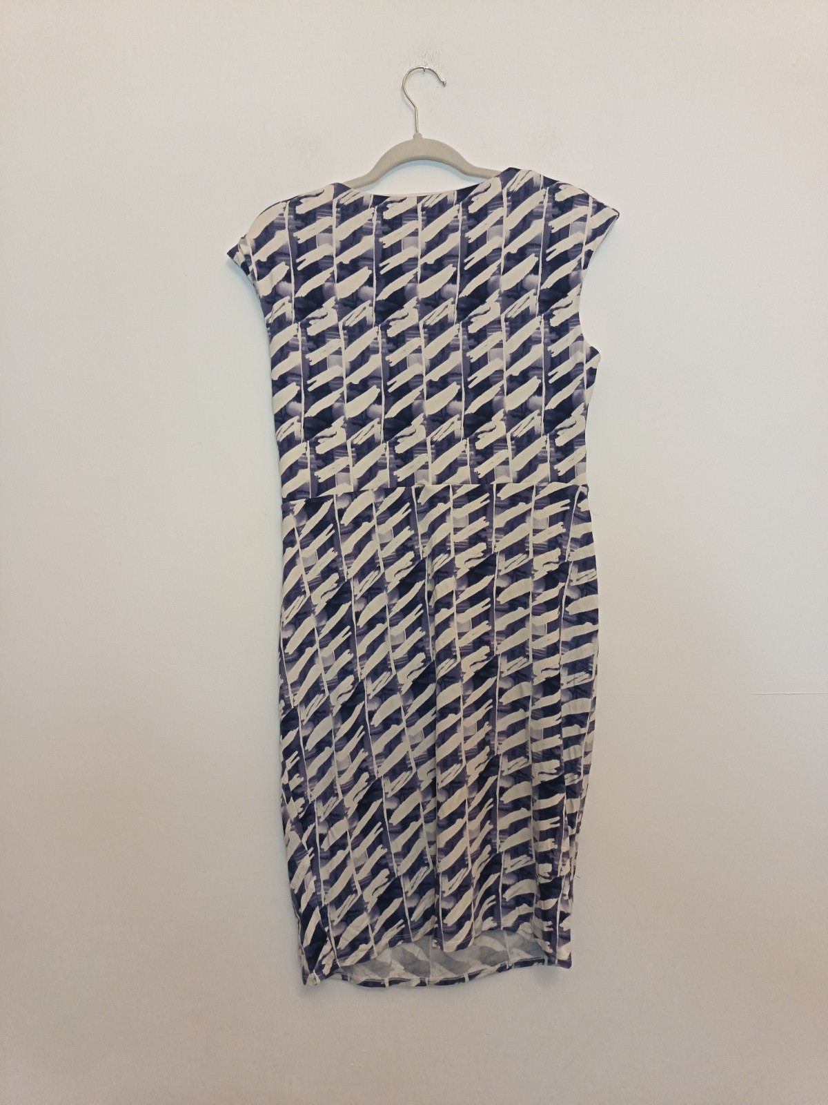 M&Co Blue White Patterned Colourful Knee Length Summer Day Dress Size 14 Party