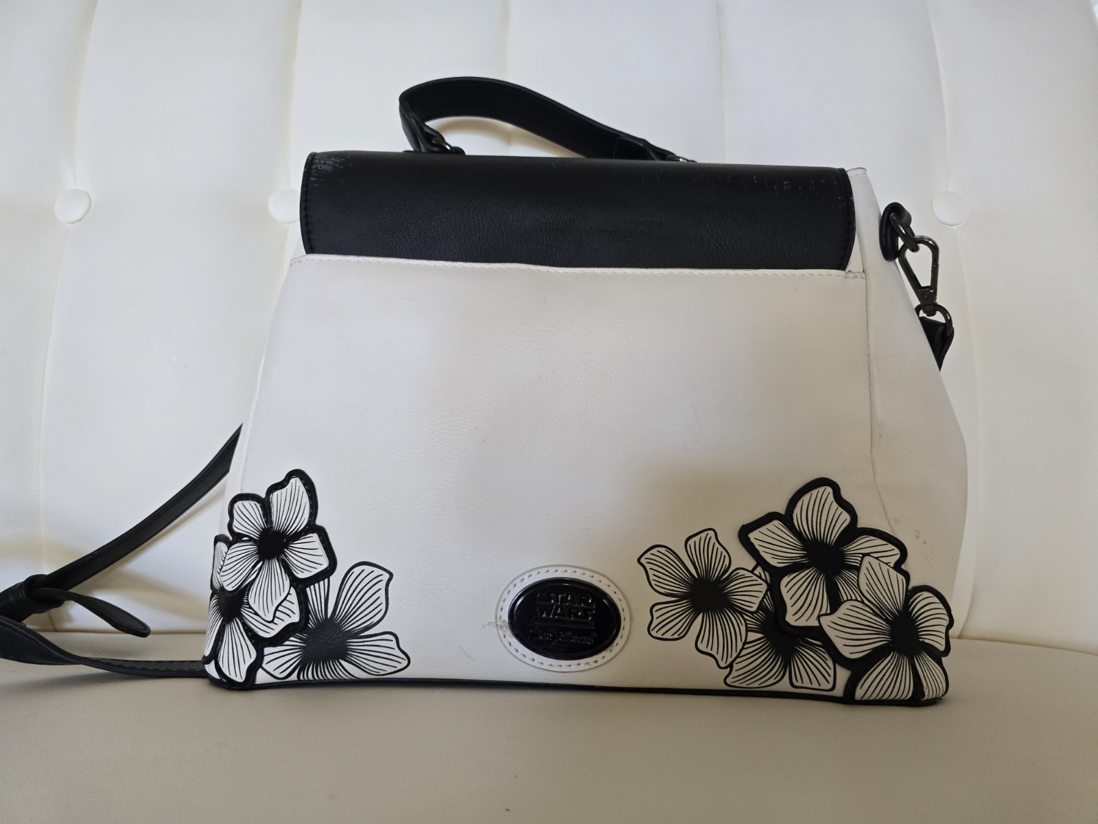 Our Universe Star Wars Darth Vader Floral Sketch Handbag Purse Black White