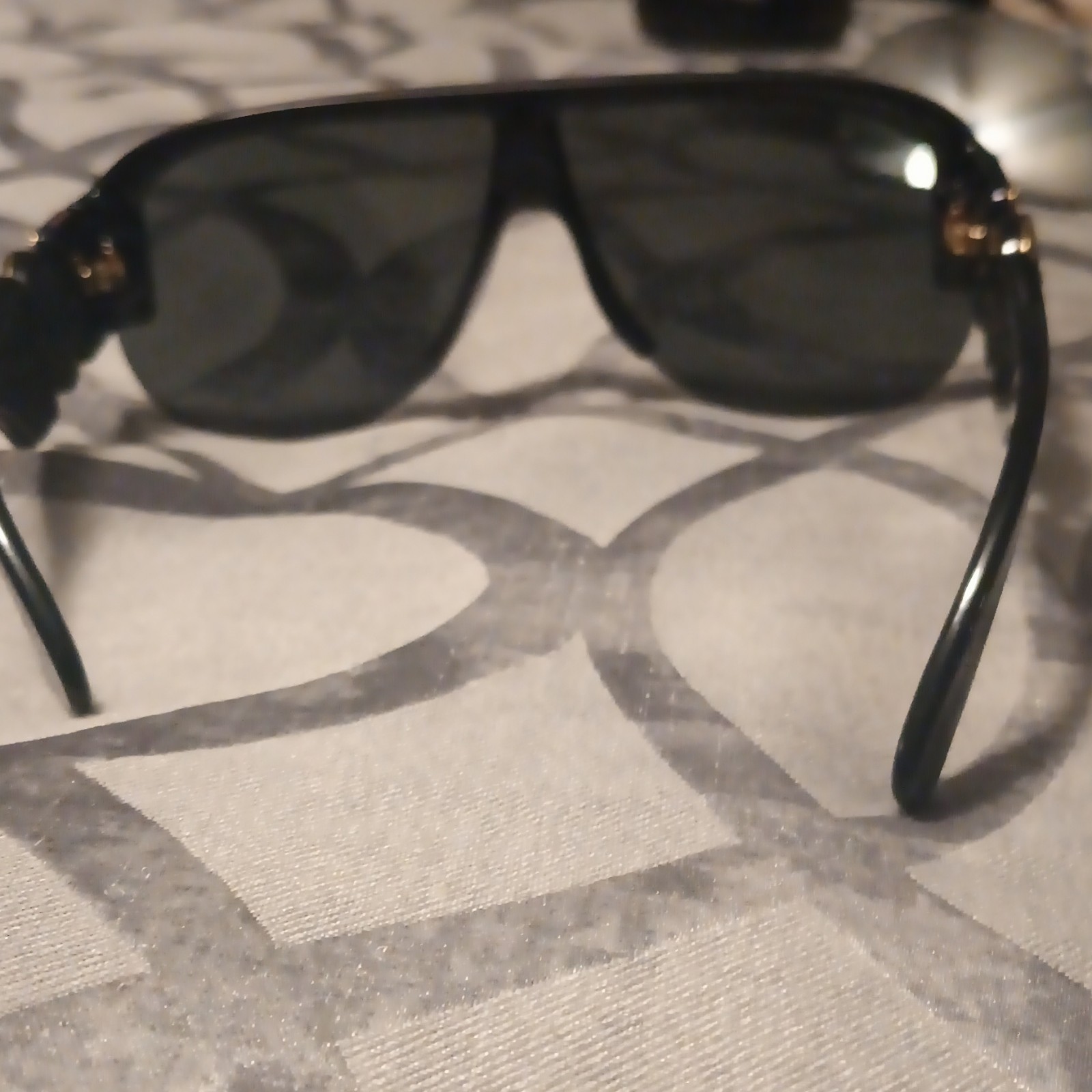 Versace MOD. 4331 Aviator Sunglasses Black Plastic Frame Gray Tinted 140mm