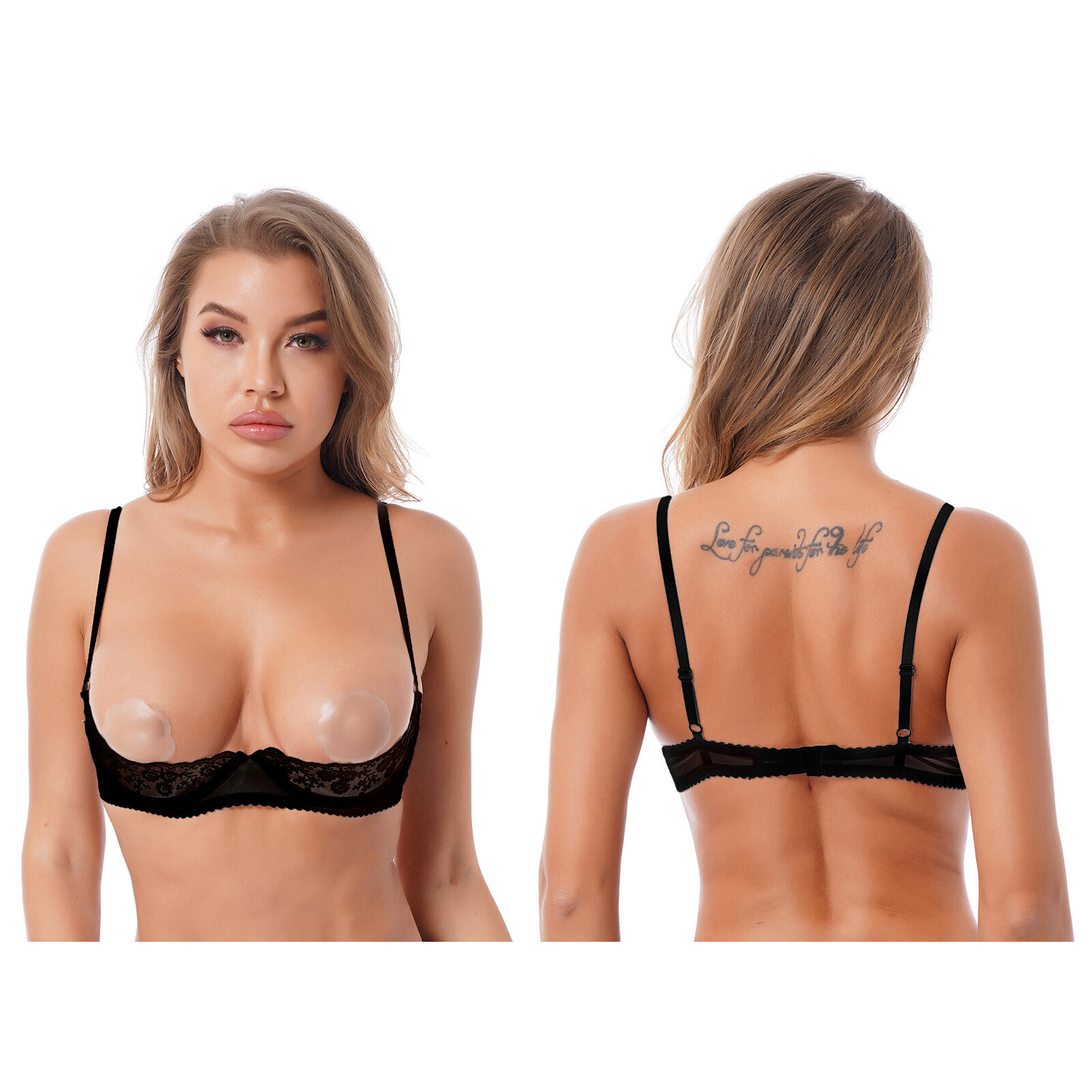 US Womens Underwear Balconette Lingerie Mesh Bra Sleepwear Top Sheer Nightwear