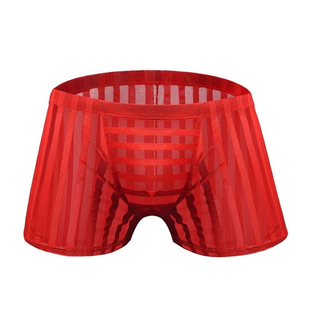 Men’s Athletic Mesh Boxer Shorts Low Waist Solid Underwear 95% Nylon 5% Spandex