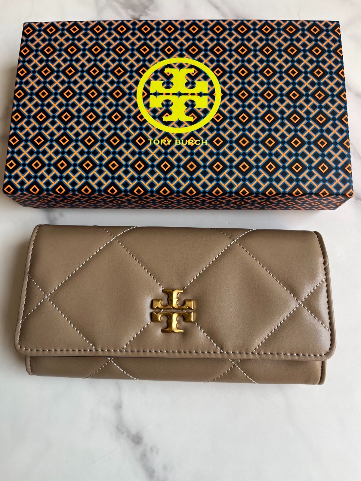 Tory burch KIRA DIAMOND QUILT FLAP WALLET
