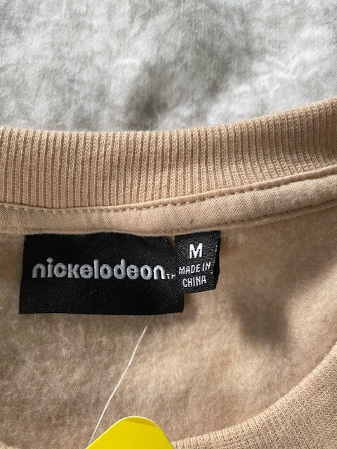 SpongeBob & Patrick Men’s M Beige Pullover Sweatshirt Front & Back Graphics~NWT