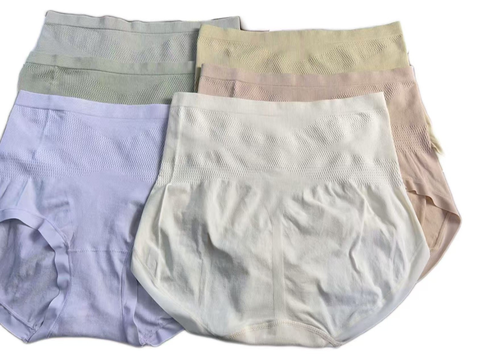 6pcs Plus Size Nylon High-Waisted Tummy Control Panties for Women 155-240 LB