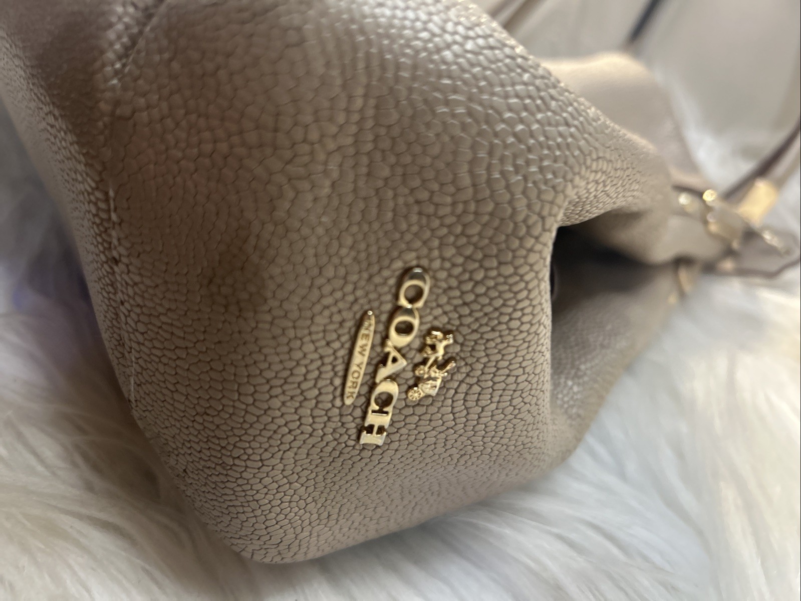 Coach Bag F35211 Phoebe Madison Studded Caviar Ret$495. Metallic Neutrals