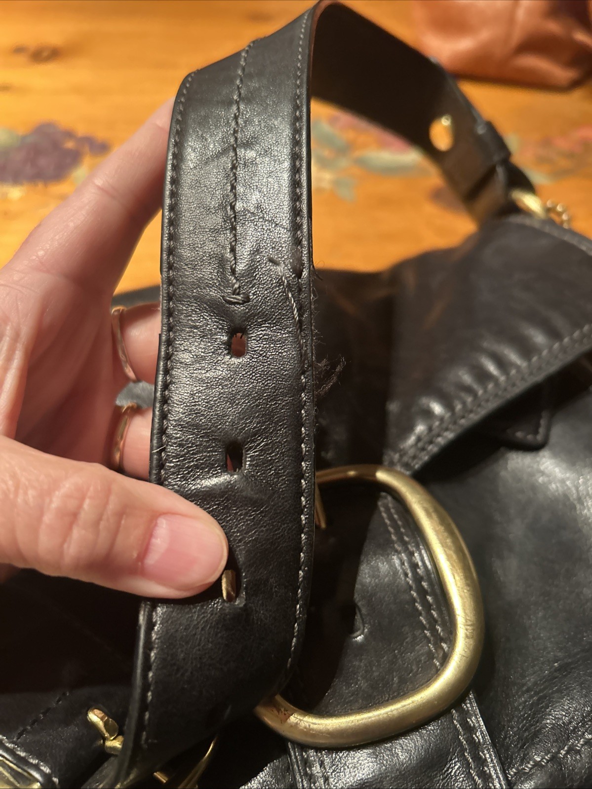 Vintage Coach Bleeker Legacy Tattersfall Flap Shoulder Bag Black 12405