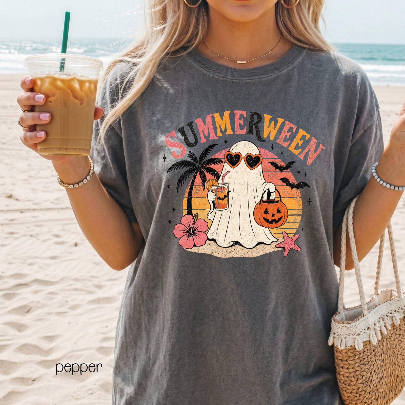 Summerween Beach Tee Spooky Hot Ghoul Shirt Halloween Summer Top