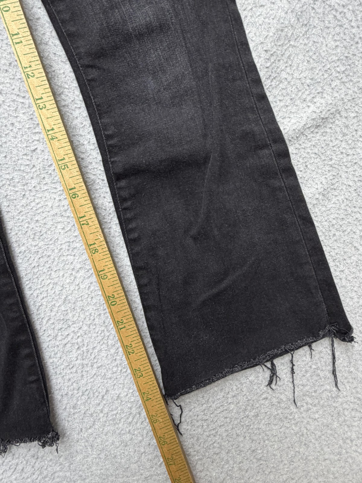Frame Jeans Womens 24 Black Charcoal Wash High Rise Slim Flare Raw Hem Denim