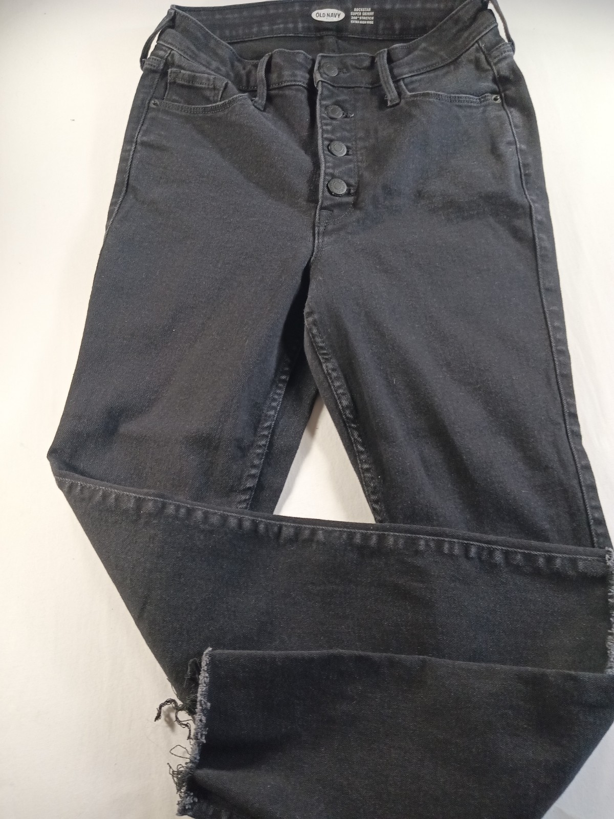Old Navy Skinny Jeans Women Black Rockstar Super Skinny Size 8 Waist 28
