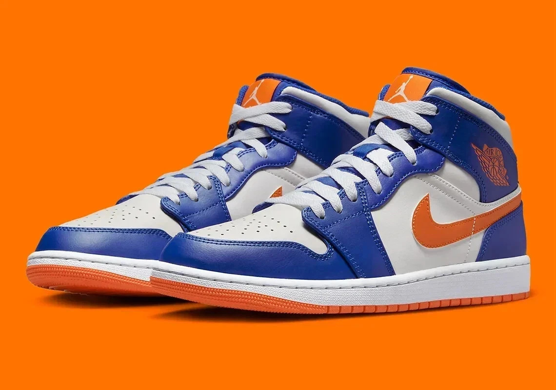 Jordan 1 Mid Knicks Blue Orange FD1029-400 – (MEN SIZE US)