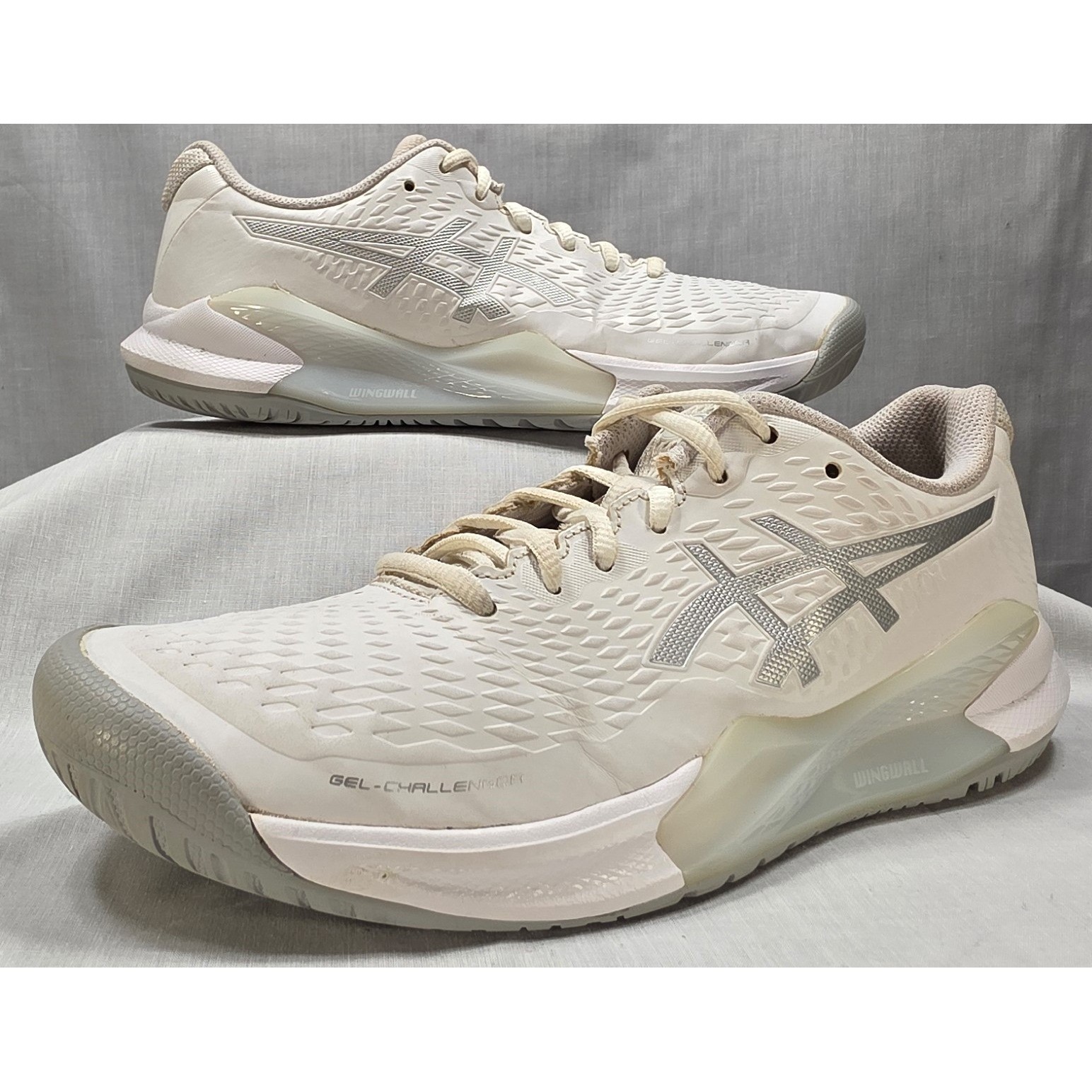 Asics Gel-Challenger 14 Fawn White Tennis Shoes 1042A231 Womens 8.5