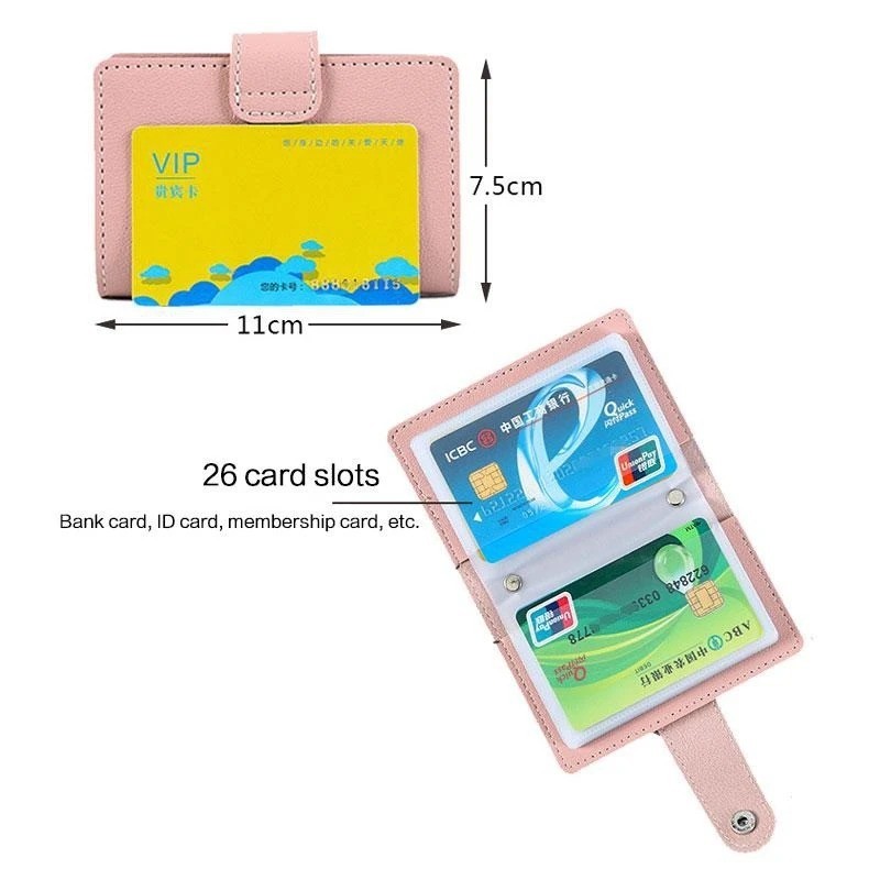 RFID Blocking ID Credit Card Holder 26 Cards Slim PU Leather Pocker Case Wallet