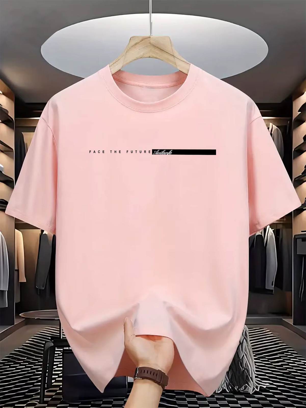 Men’s Summer Cotton Loose Fit Letter Print T Shirt Casual Tee Tshirt Casual Gift