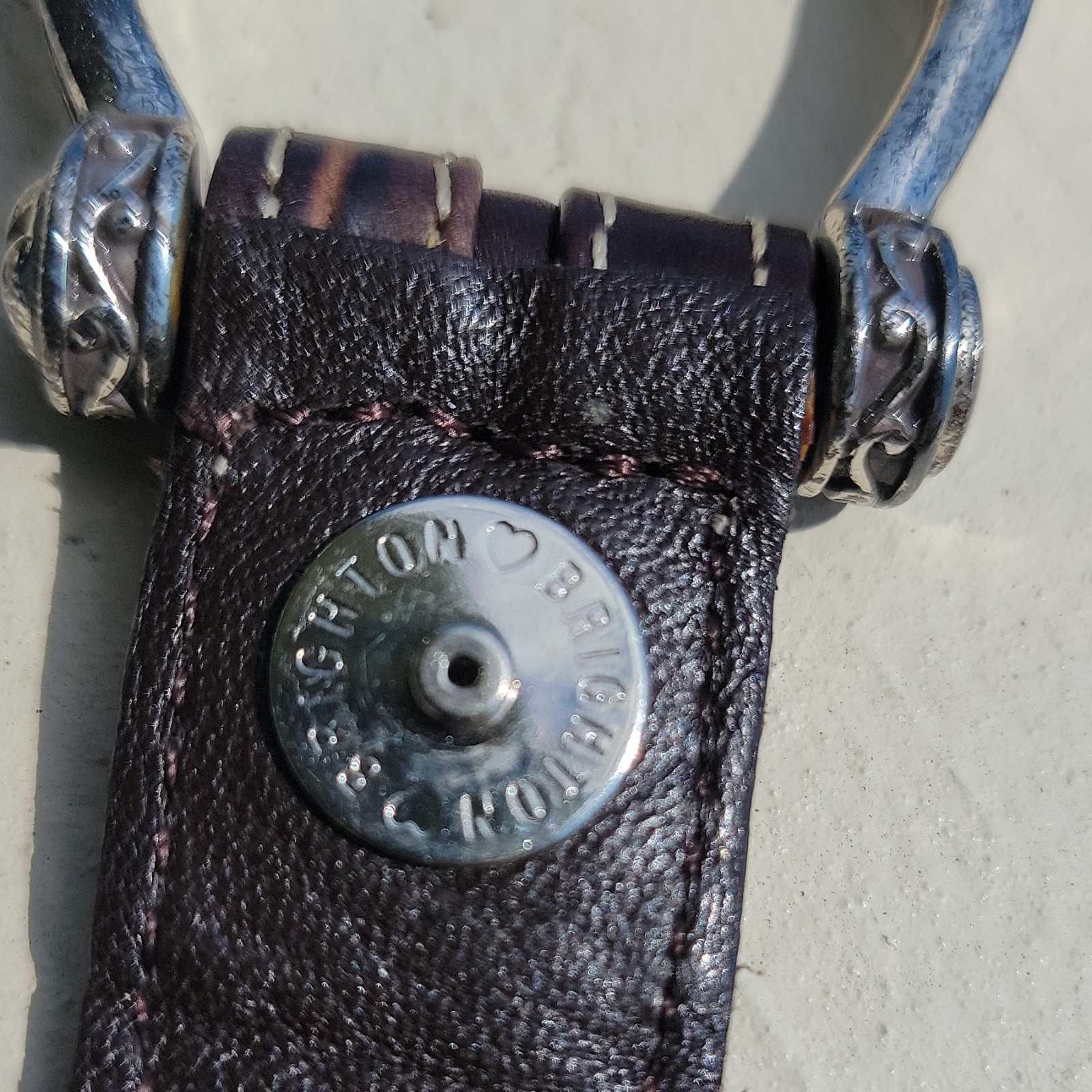 Brighton Brown Croc Embossed Ring Crossbody Bag Detachable Strap Silver